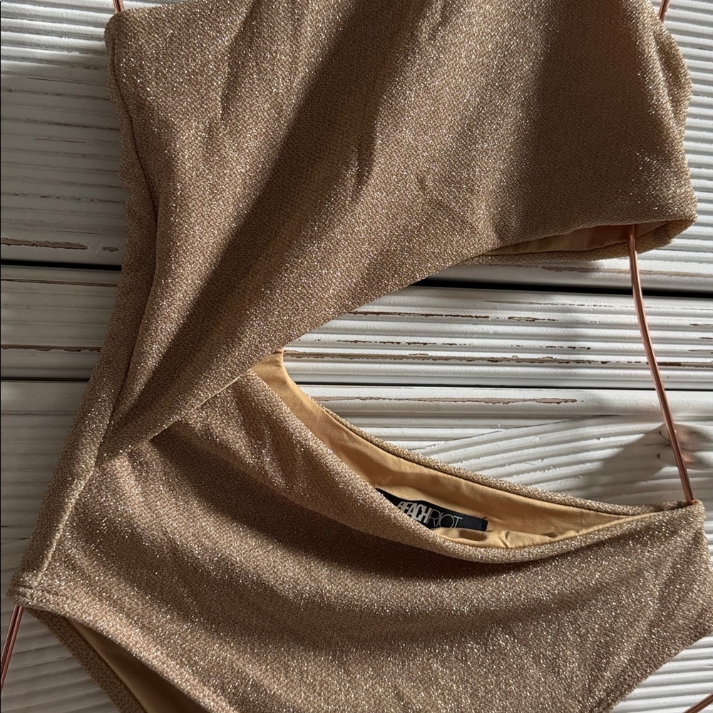 Beach Riot Bronze One-Shoulder Swimsuit - Picture 3 of 6